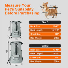 Furtent dog backpack carrier ergonomic strap adjustment supports comfortable, balanced wear.