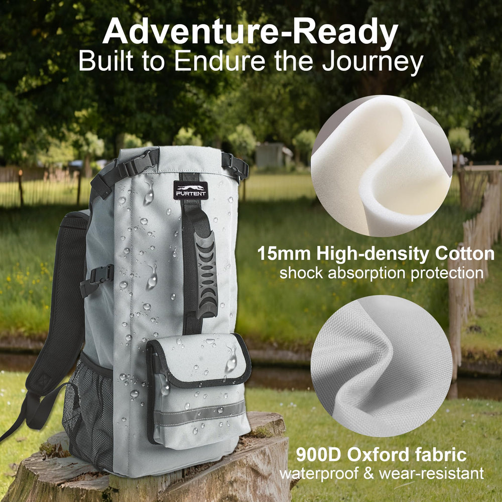 Furtent dog backpack carrier pet safety leash attachment ensures secure restraint.