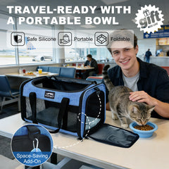 Furtent Pet Carrier with plush removable mat for cozy naps