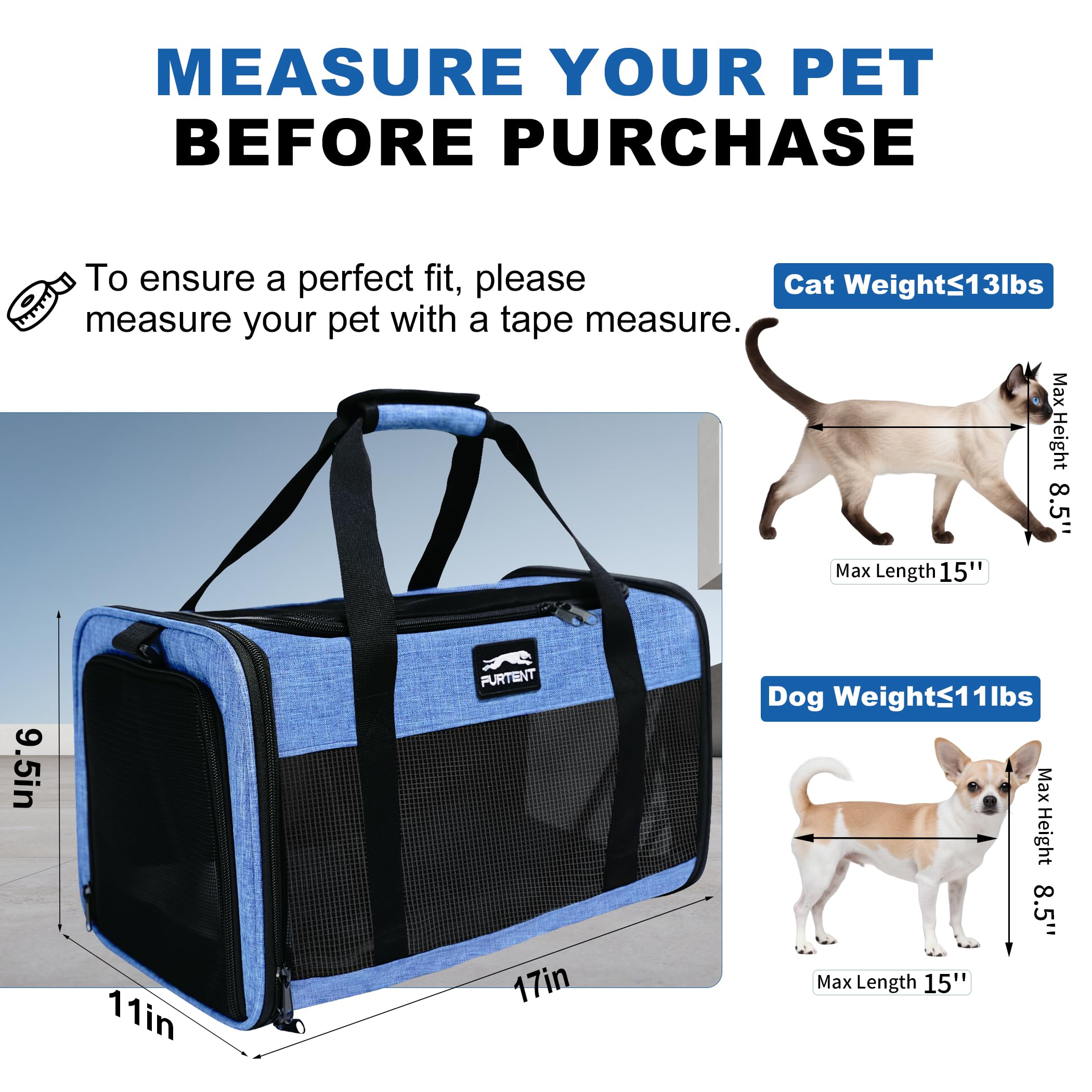 Furtent Scratch-resistant mesh keeps interior visible and pet comfortable