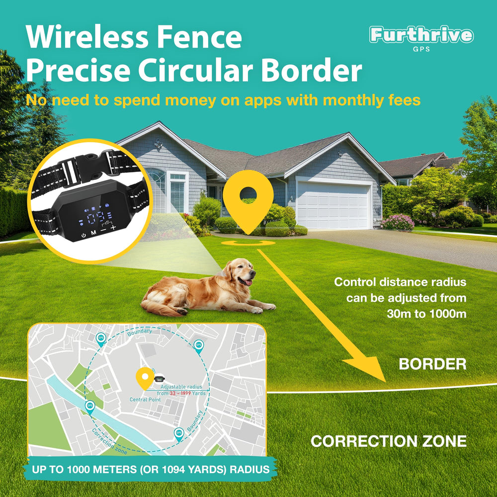 Furth Thrive GPS Fence alerts offer beeps and vibrations for gentle training.