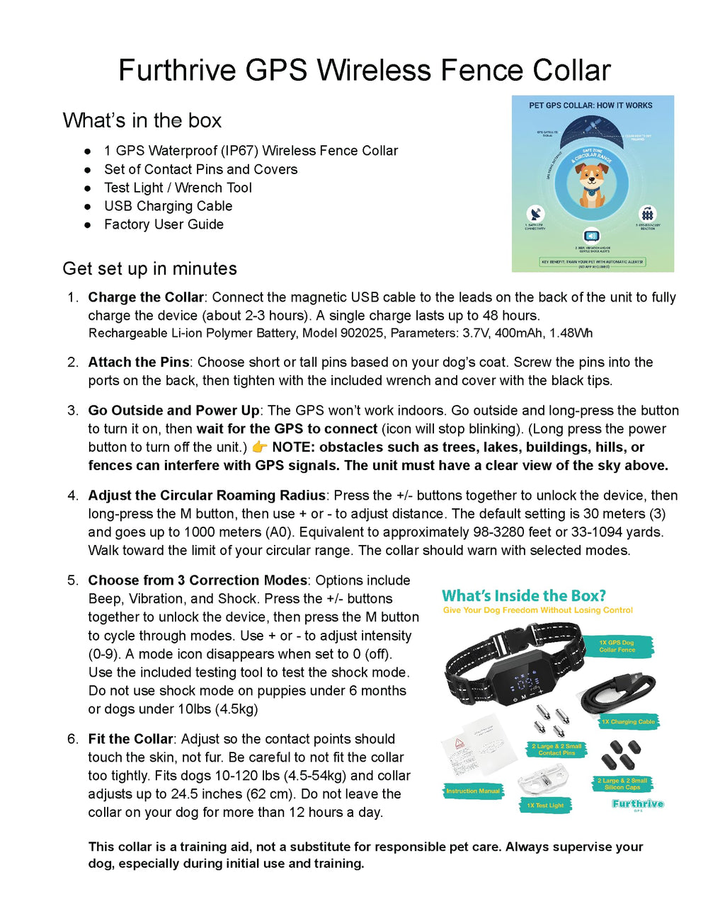 Furth Thrive GPS Fence long-lasting battery supports weeks of use between charges.
