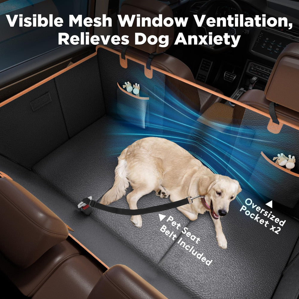 FURTIME anti-scratch PU leather shields seats from wear.