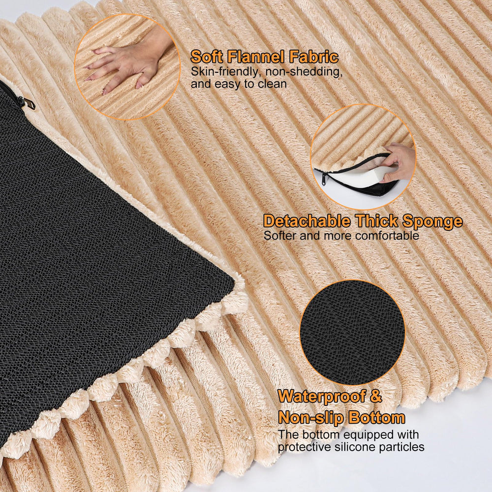 FURTIME non-slip silicone dots keep the mat in place during travel.