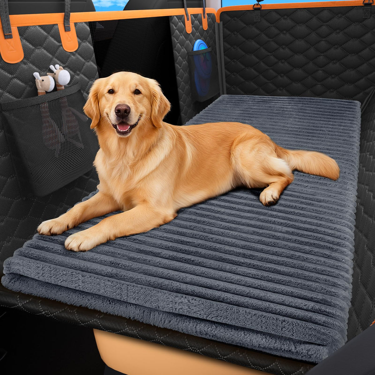 FURTIME backseat pet bed mat protecting car upholstery and easing travel for pets