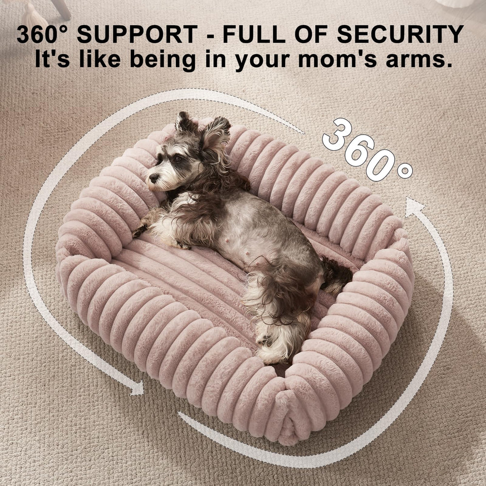 FURTIME dog bed with imitation rabbit fur for warmth and softness