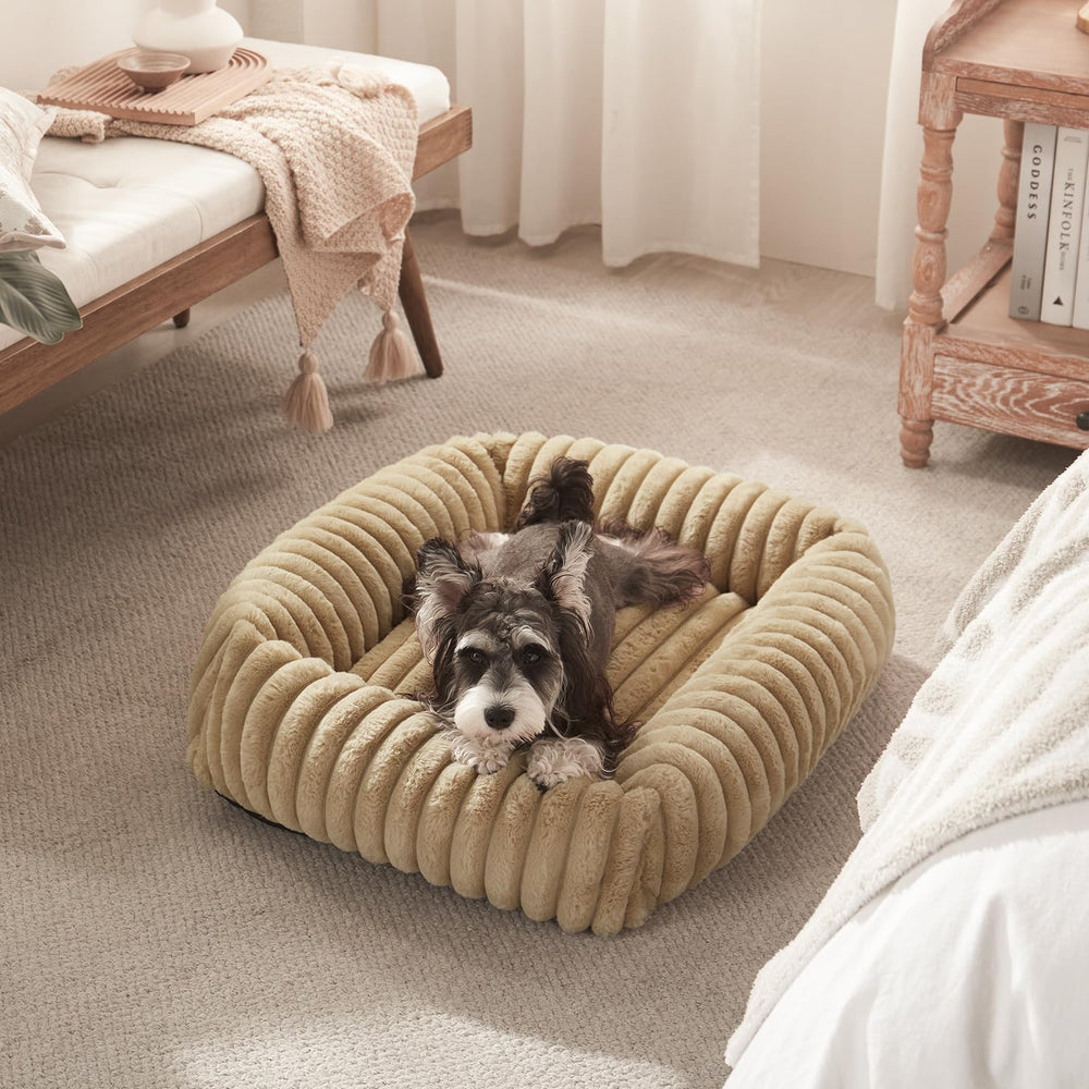 FURTIME dog bed imitation rabbit fur provides year-round warmth and softness.