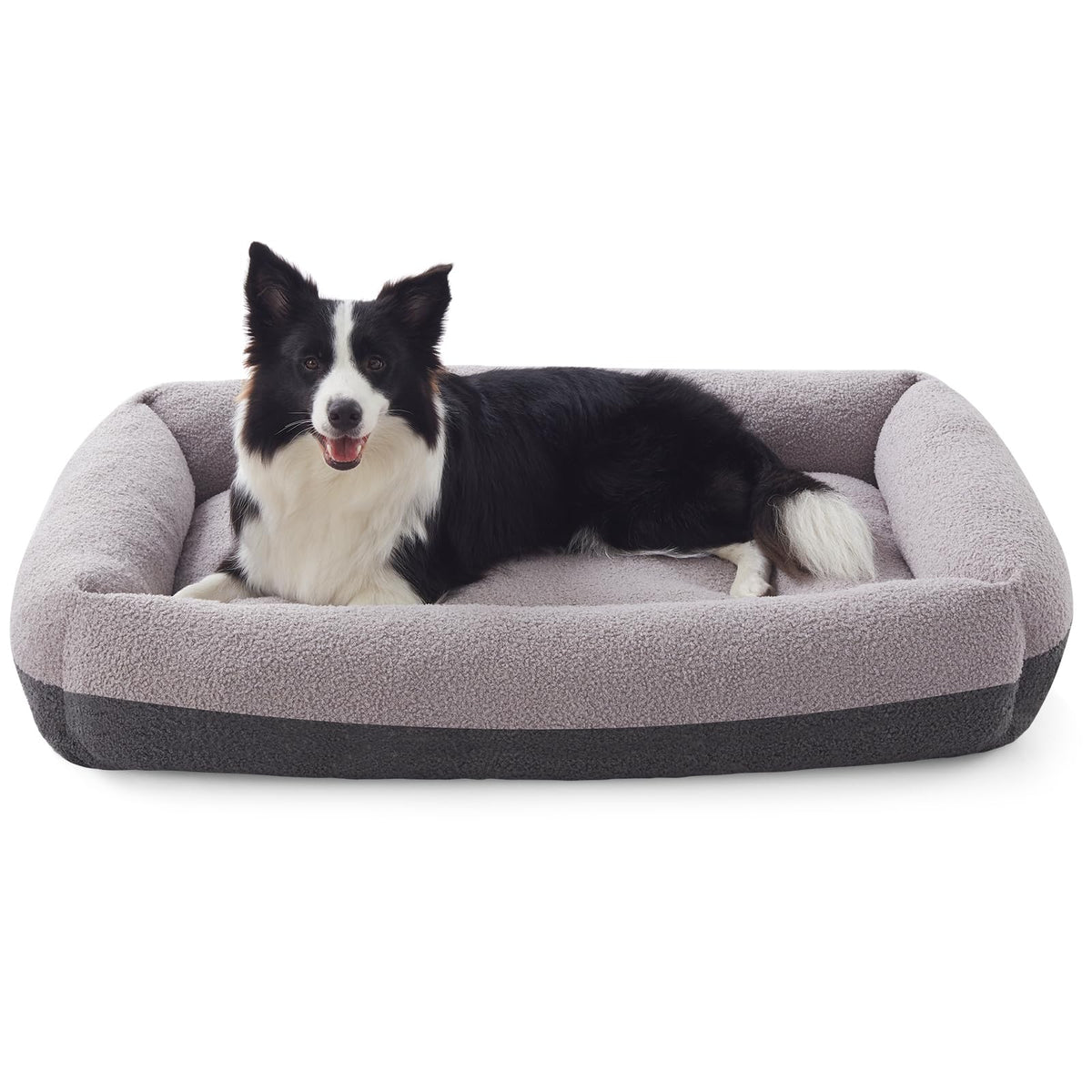 FURTIME dog bed with raised edges offering head and neck support for hard floors