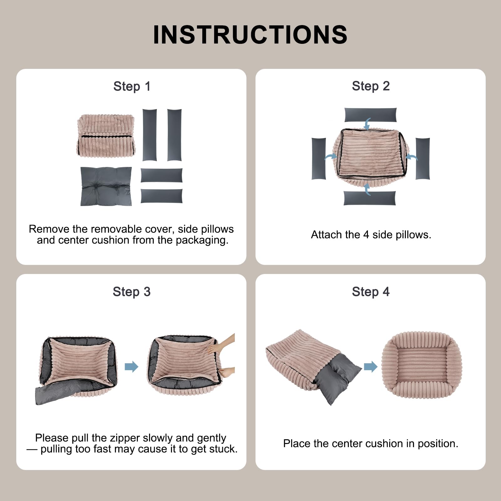 FURTIME rectangular design supports comfortable lounging