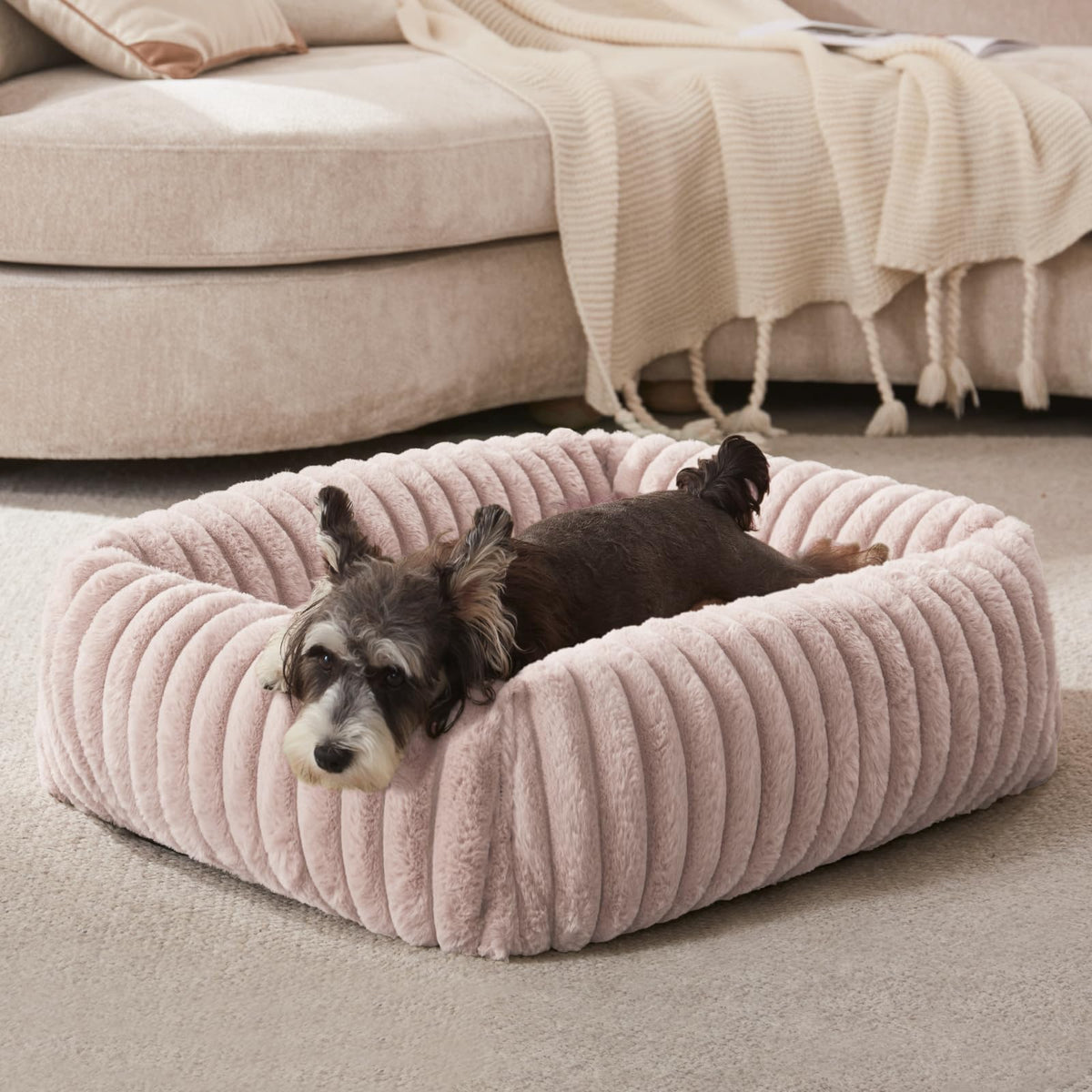 FURTIME dog bed with removable cover for easy cleaning and maintenance