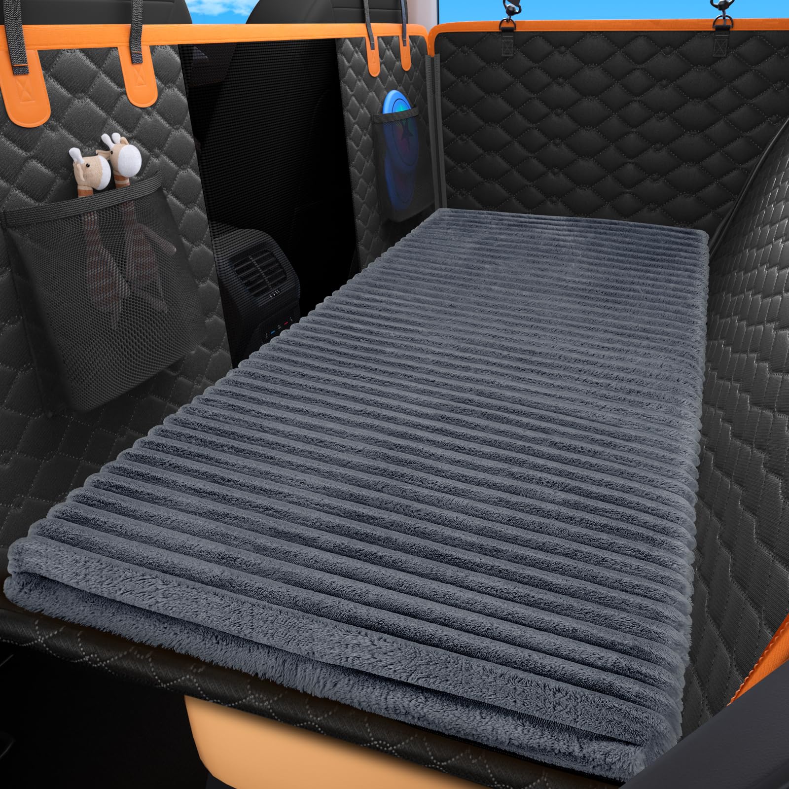 FURTIME grey travel pet bed blending with most interiors and uses