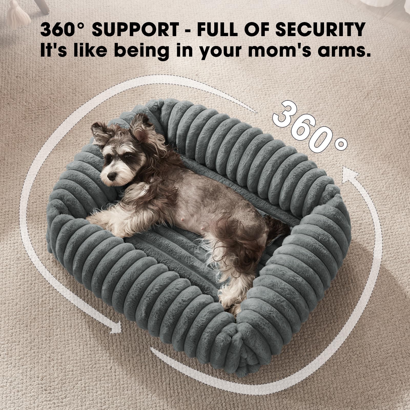 FURTIME imitation-rabbit-fur-dog-bed: warm, luxurious texture