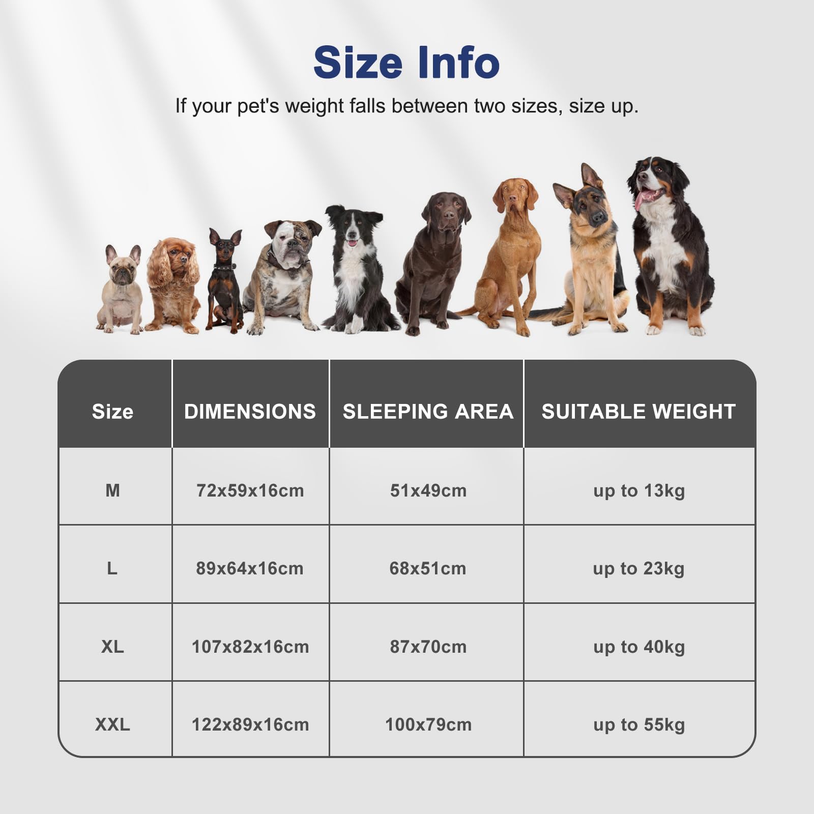 FURTIME XXL bed surface showing ample space for large dogs