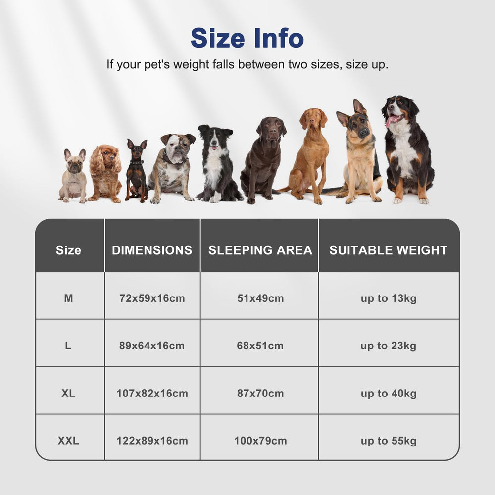 FURTIME XXL bed surface showing ample space for large dogs