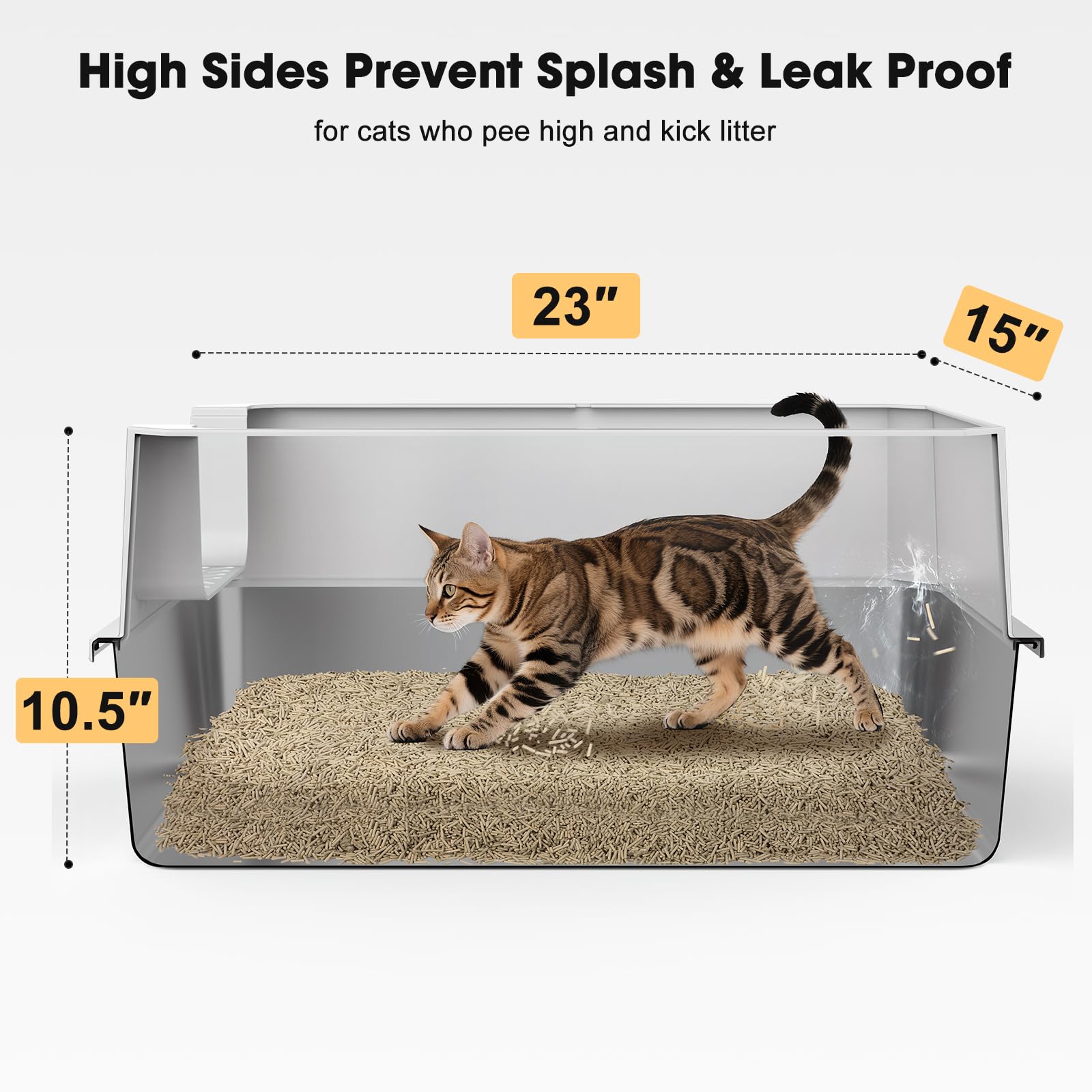 FURTIME high-sided design prevents urine leakage and keeps floors clean.