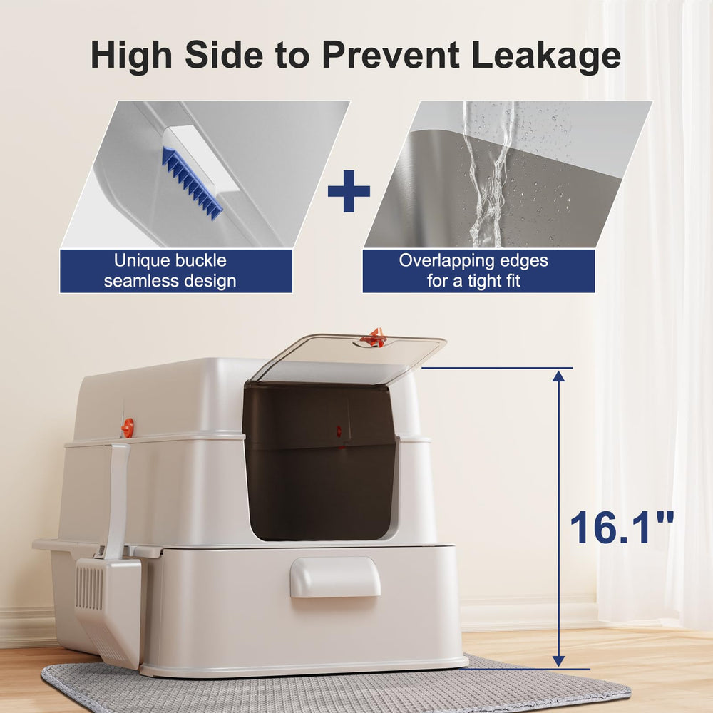 Includes scoop and protective floor mat with FURTIME litter box