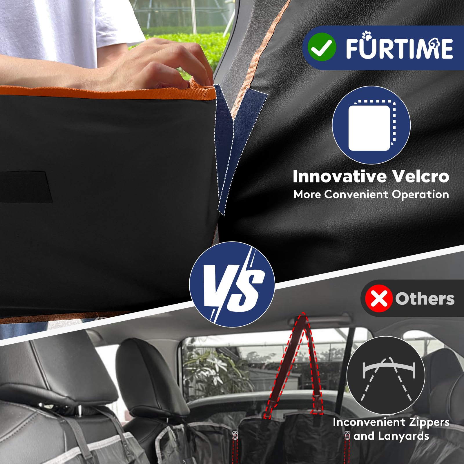 FURTIME mesh window and storage pockets improve airflow and organization.
