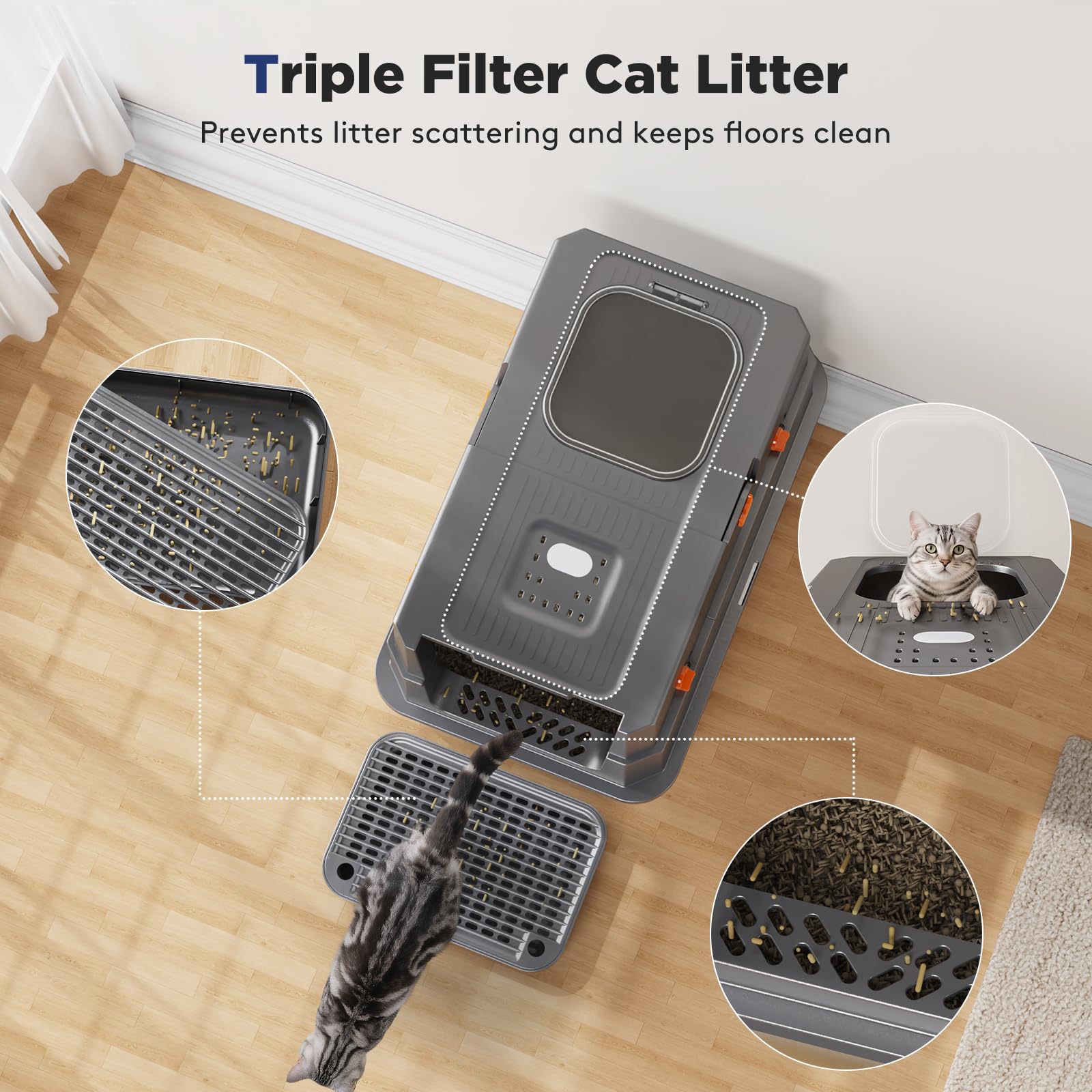 FURTIME bamboo-charcoal deodorizing compartment reduces odors.