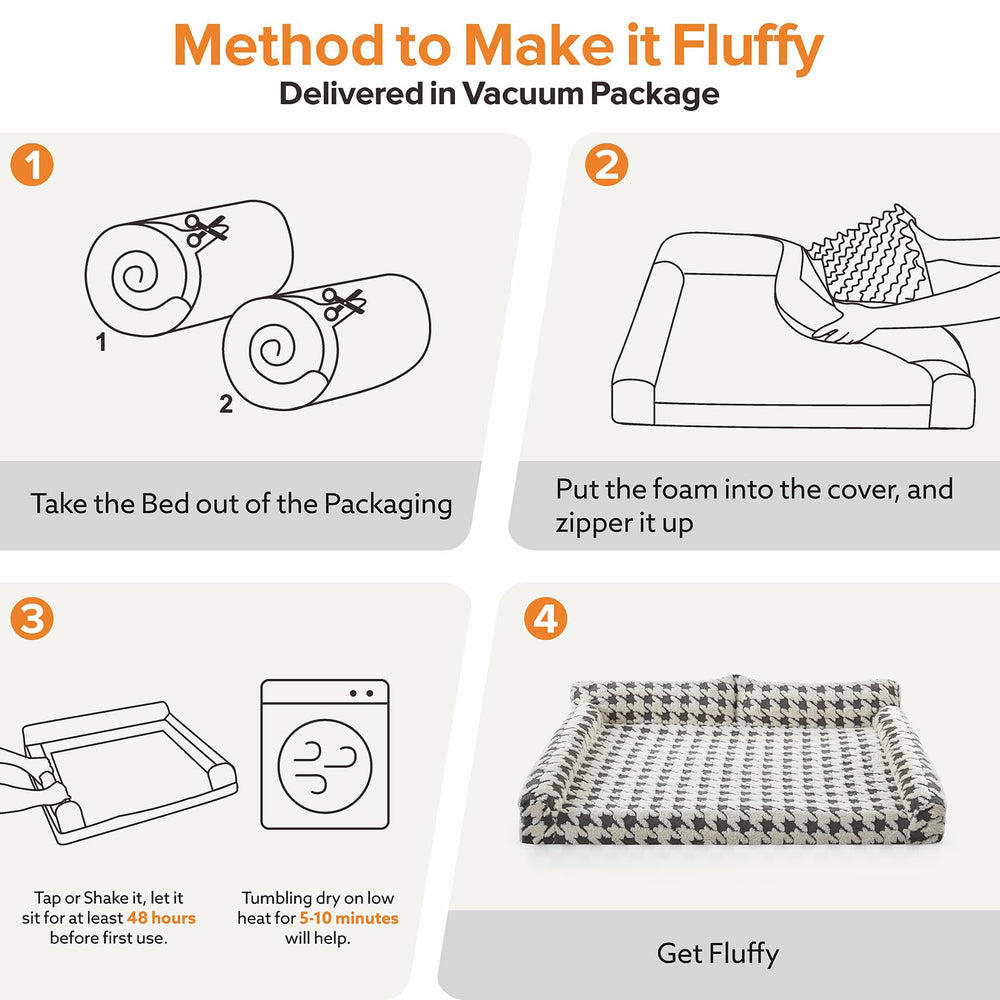 FURTIME orthopedic bed plush fabric delivers warmth and comfort.