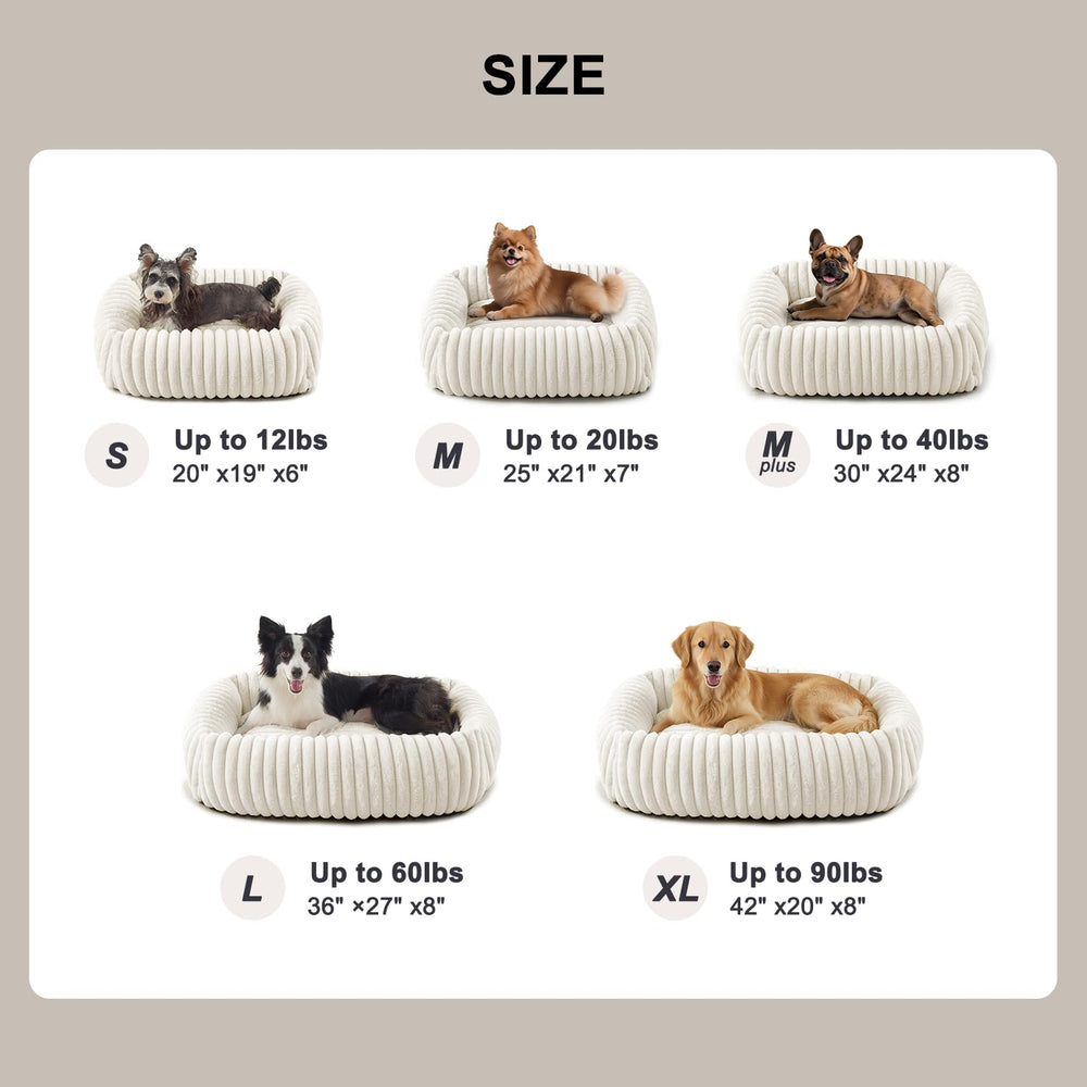 FURTIME compact small bed in cream, 20x19 inches outer.