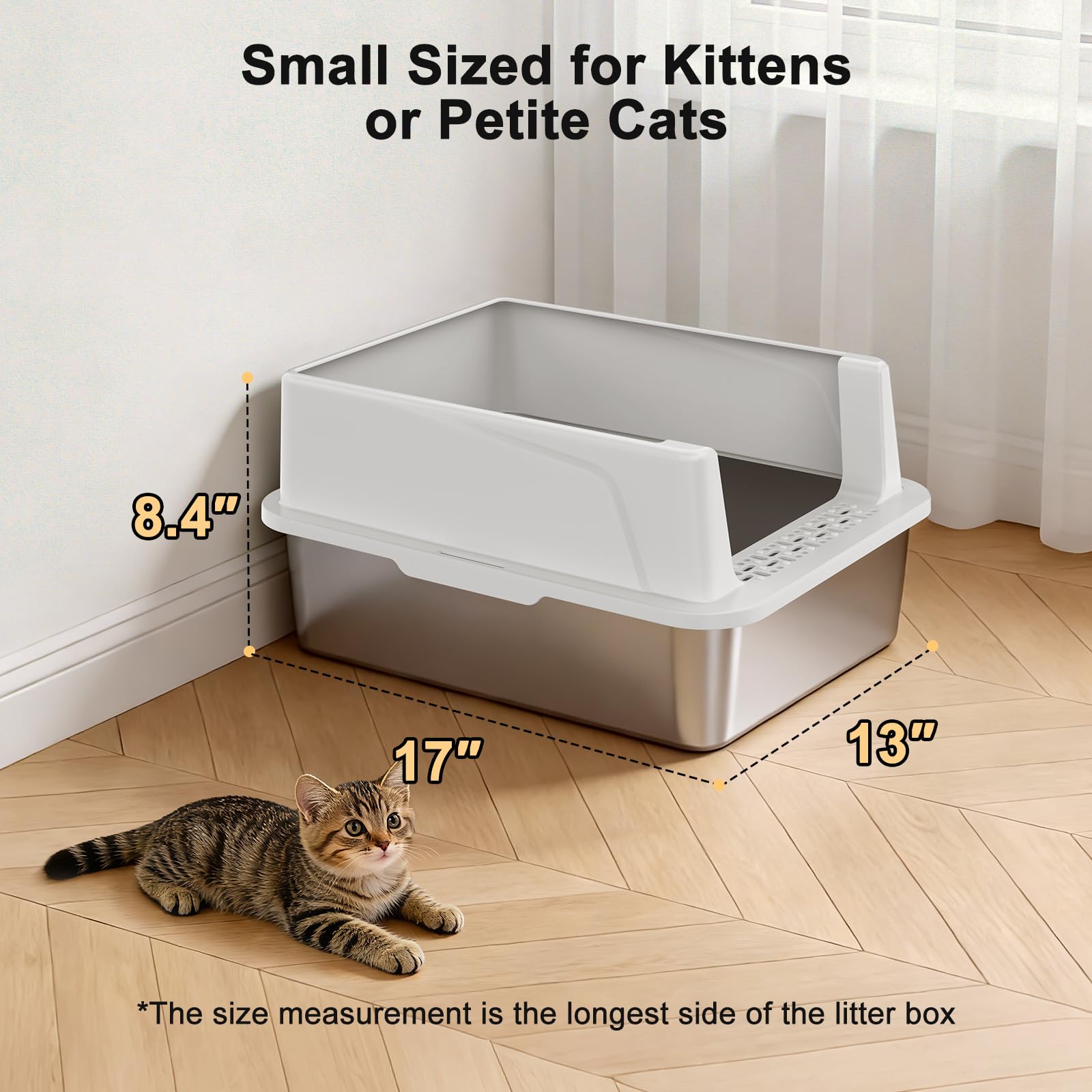 FURTIME litter box includes scoop and mat for easy cleanup