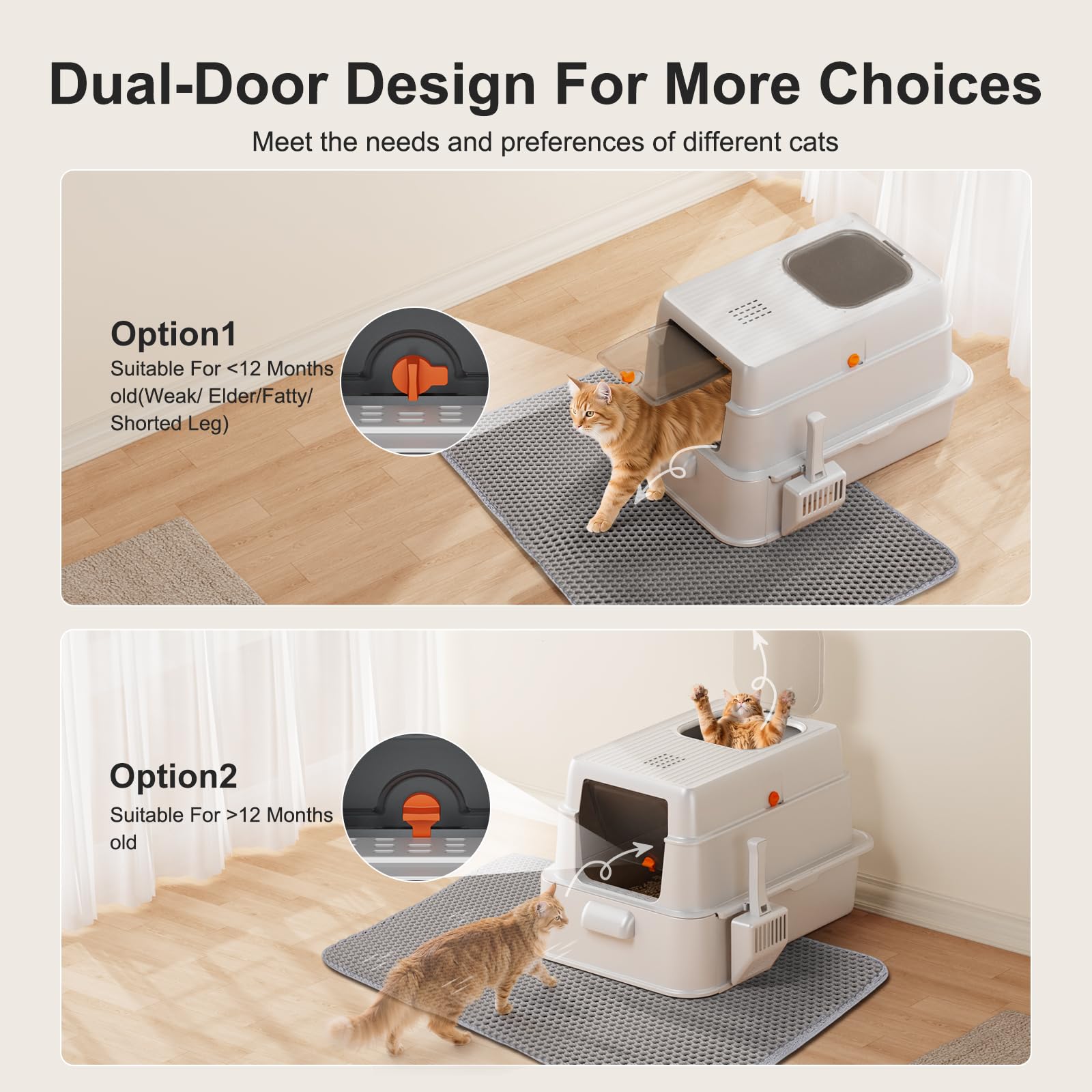 Deodorizing compartment with bamboo charcoal in FURTIME litter box