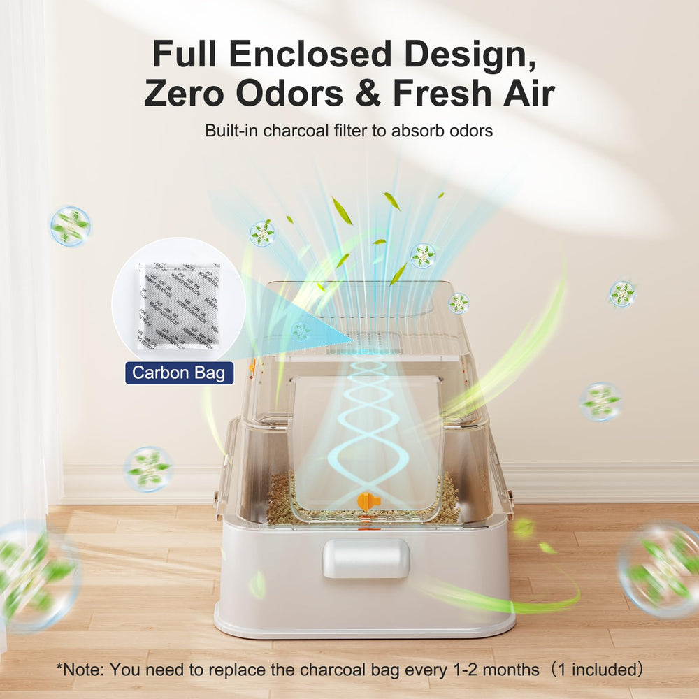 Non-stick stainless surface on FURTIME litter box for easy wipe-downs