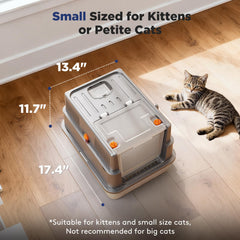 FURTIME stainless steel litter box showing odor-control features for a fresher home.
