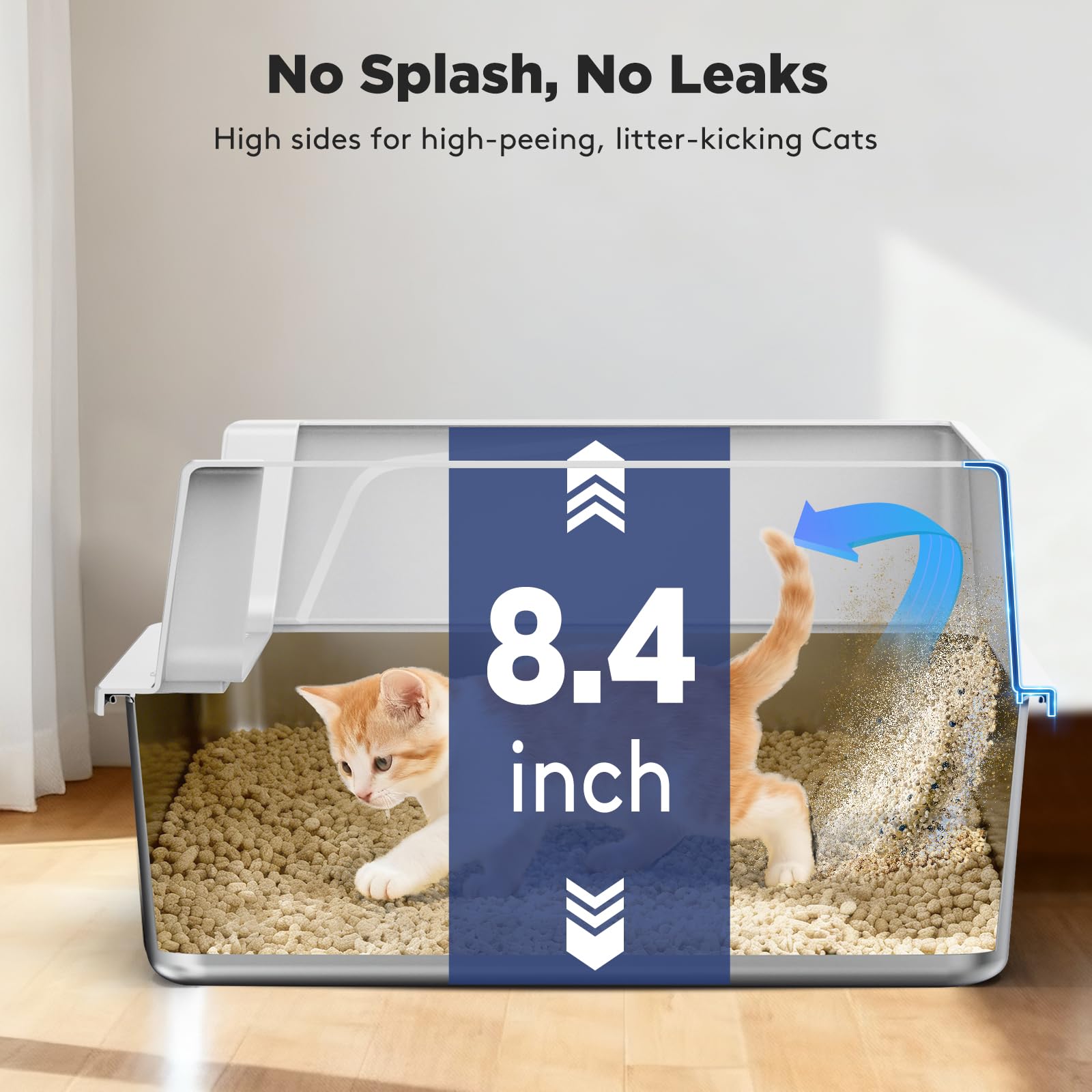 FURTIME two-pack small-size litter boxes for multiple kittens in compact spaces.