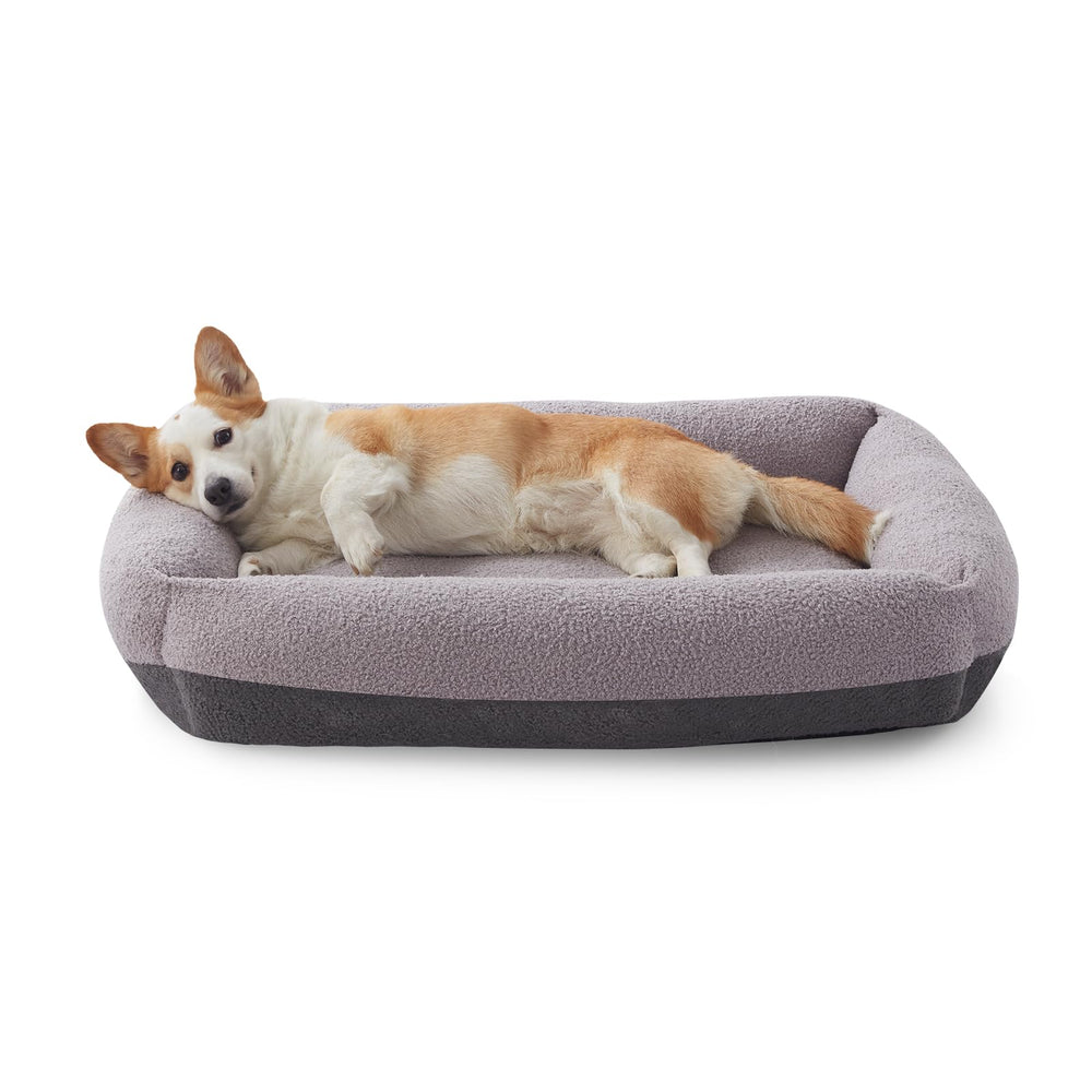 FURTIME washable dog bed rectangle with machine-washable cover for easy cleaning.