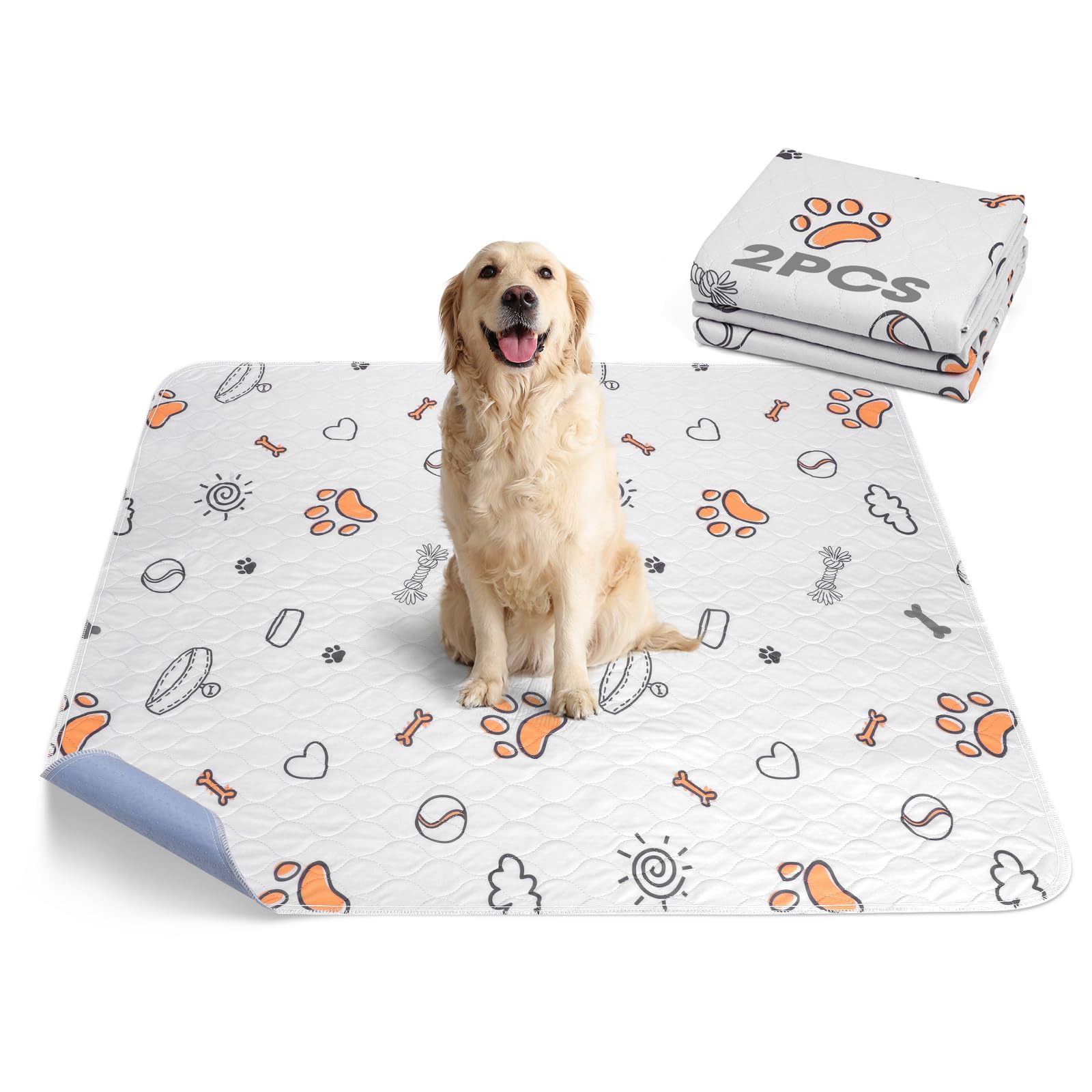 FURTIME washable pee pad top view, large 36x41 for absorbent containment