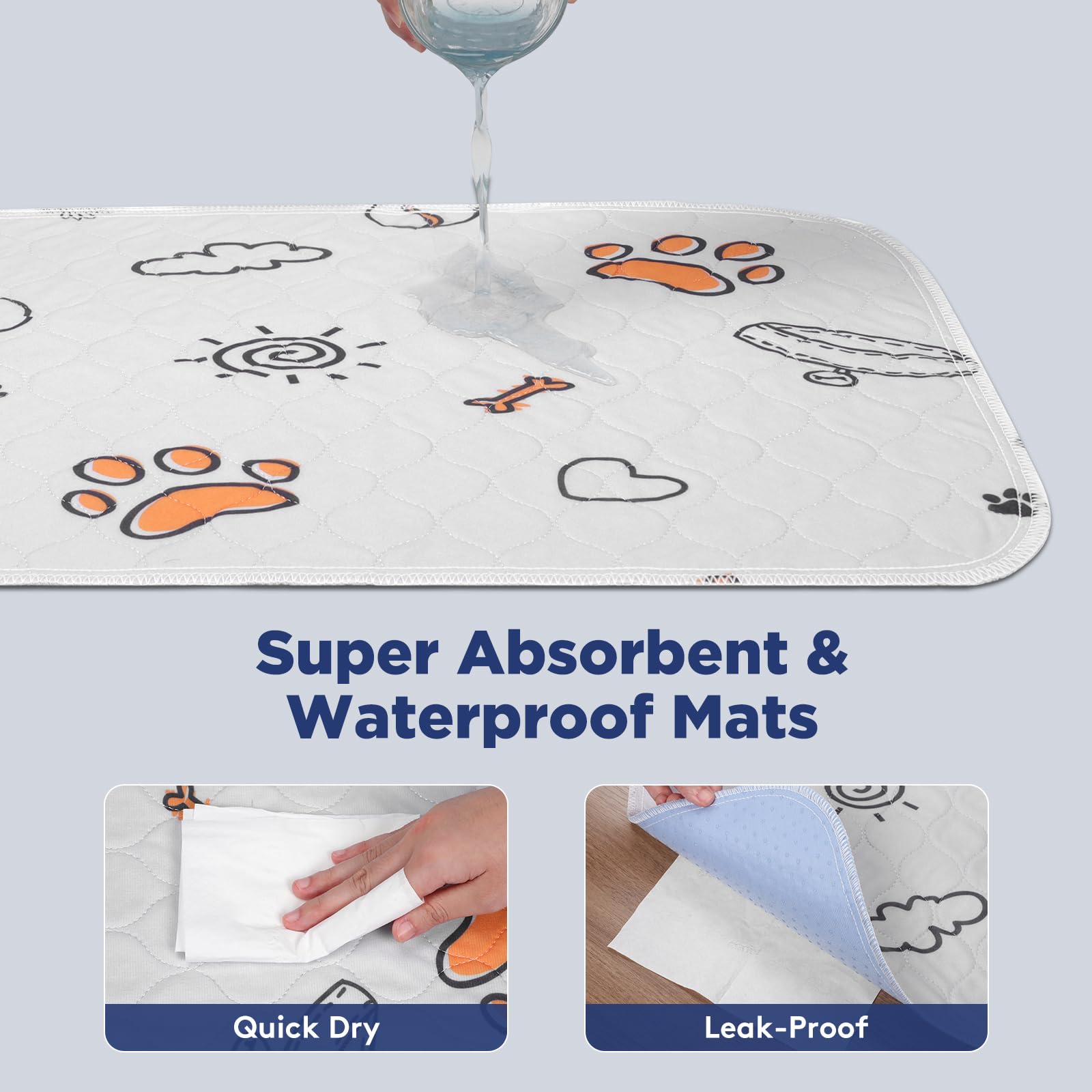 FURTIME pee pad with anti-slip bottom for secure placement.