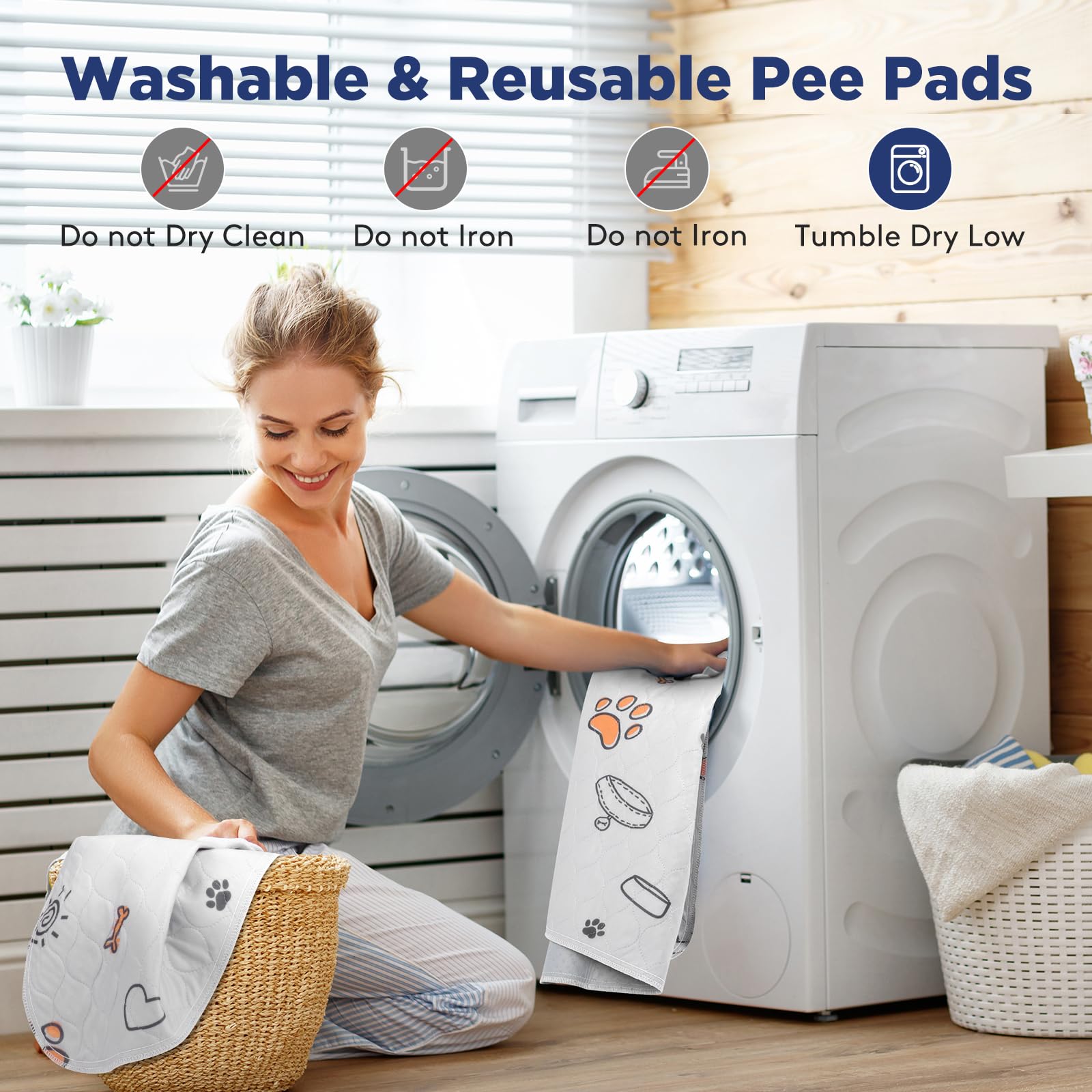 FURTIME waterproof dog pad with anti-slip base for floors.