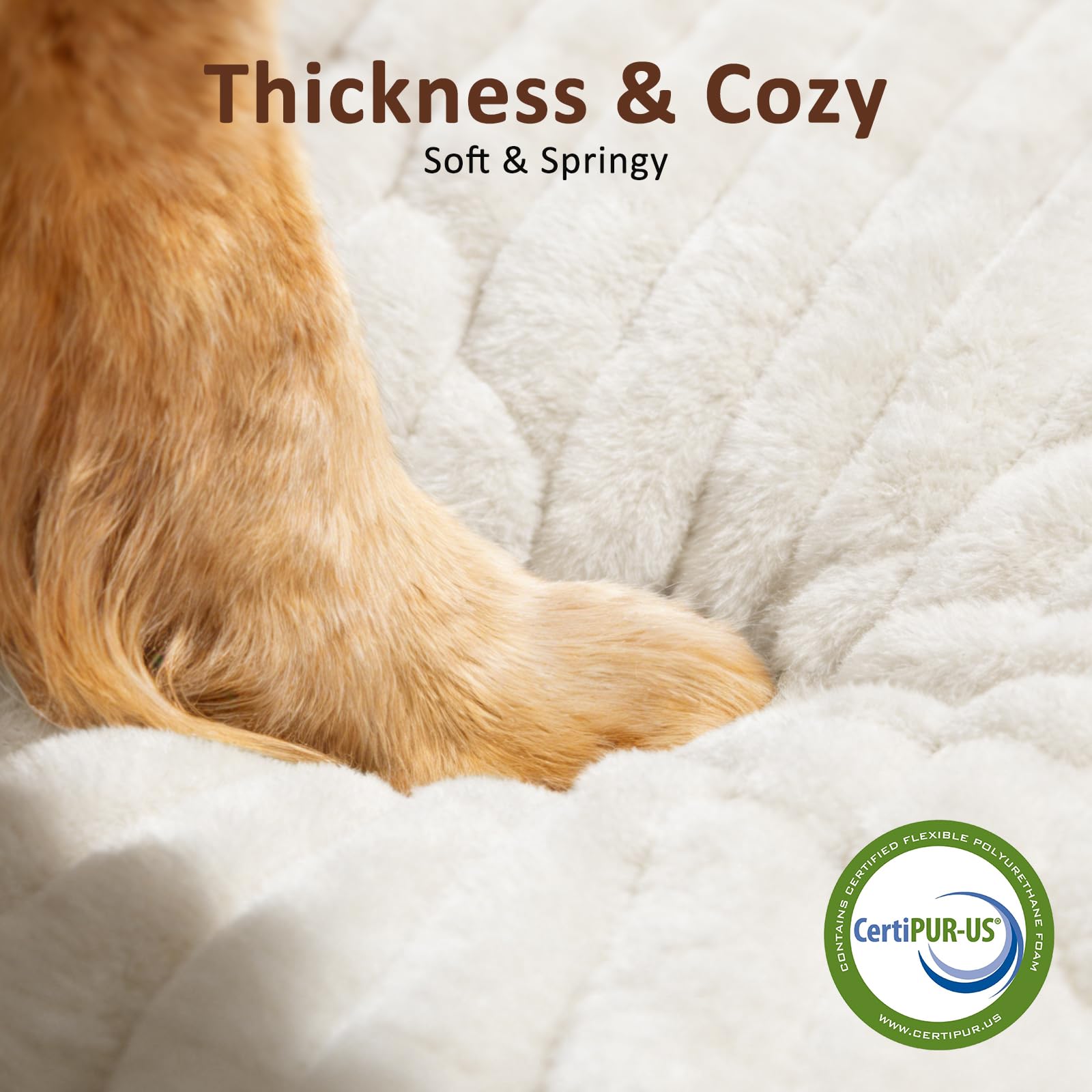 FURTIME XL dog bed removable-washable-cover closeup emphasizes easy cleaning.