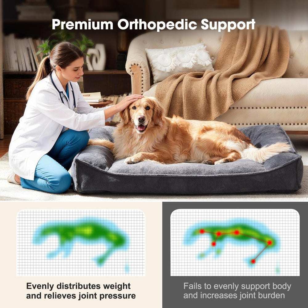 FURTIME XL orthopedic bed anti-slip bottom keeps bed secure on floors.