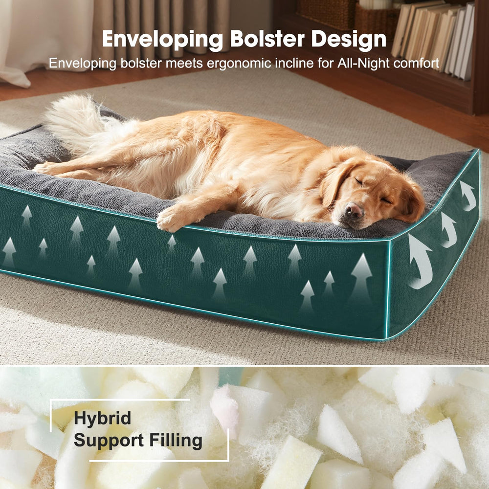 FURTIME XL orthopedic bed close-up fabric shows ultra-soft, calming surface.