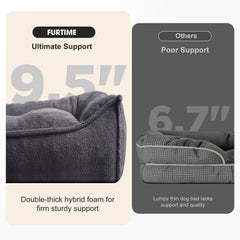 FURTIME XL orthopedic bed side slant view demonstrates ergonomic support for joints.