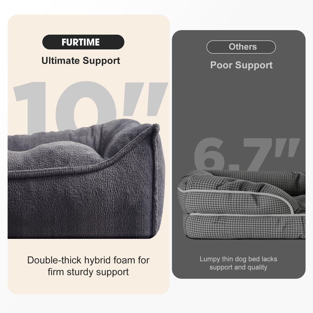 FURTIME XXL bed side angle showing ergonomic slant for joint support.