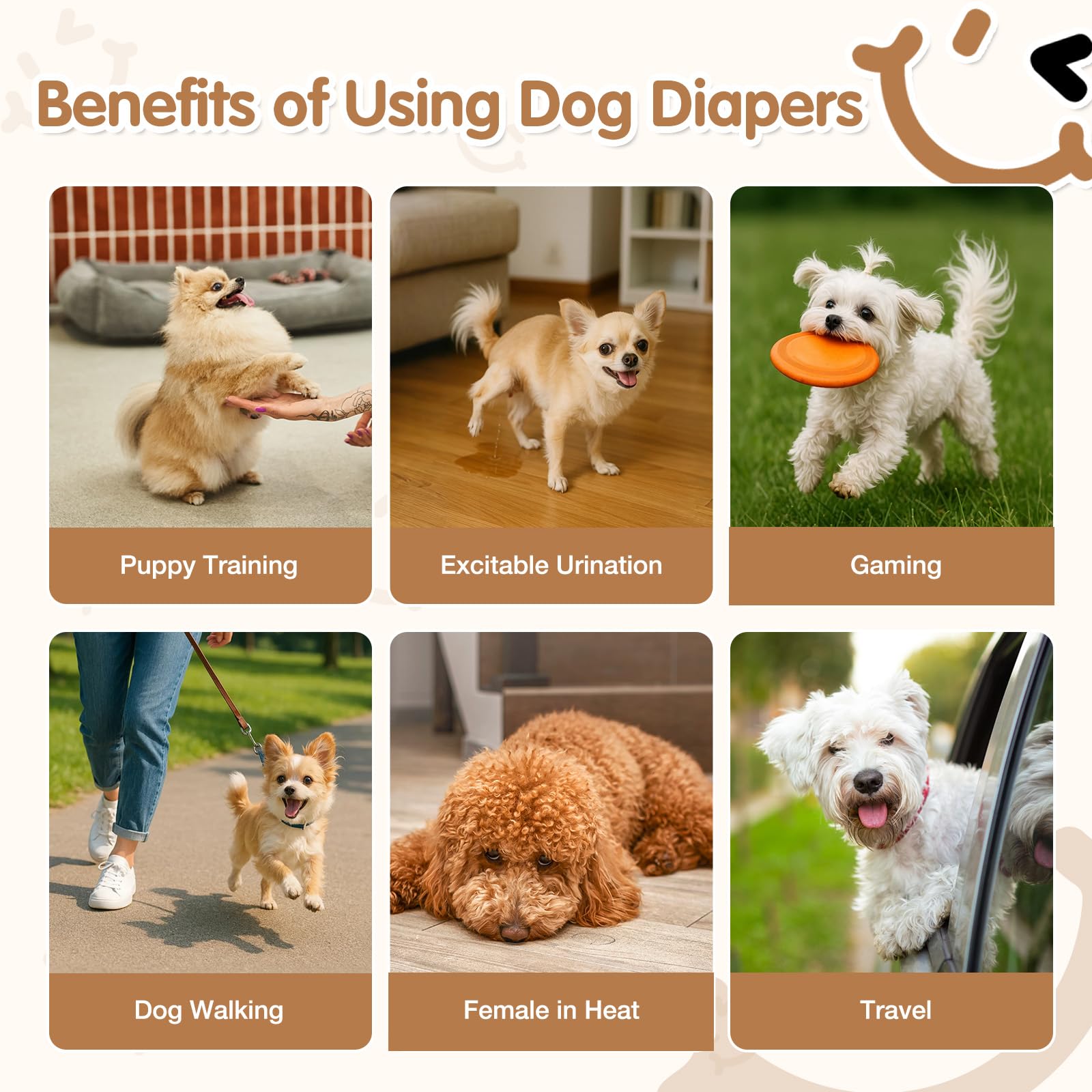 FurVeluxia 30-piece dog diaper pack for home or travel use