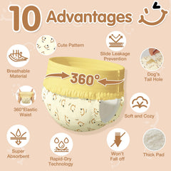 FurVeluxia pull-on design diaper with side tear-open for quick changes