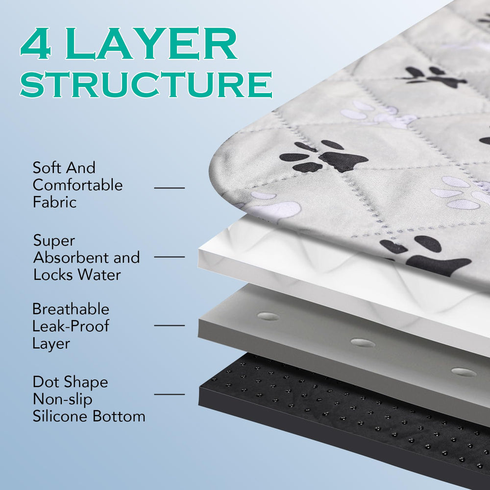 FURWEY pee pad near cat litter box keeps area clean and dry.