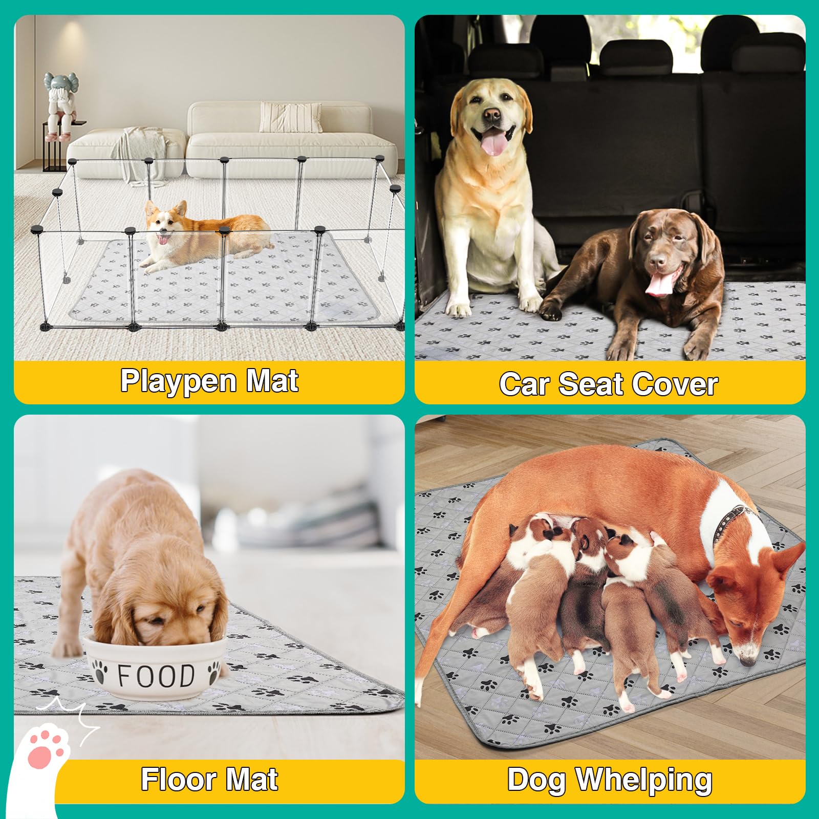 FURWEY under food bowls setup helps keep floors clean