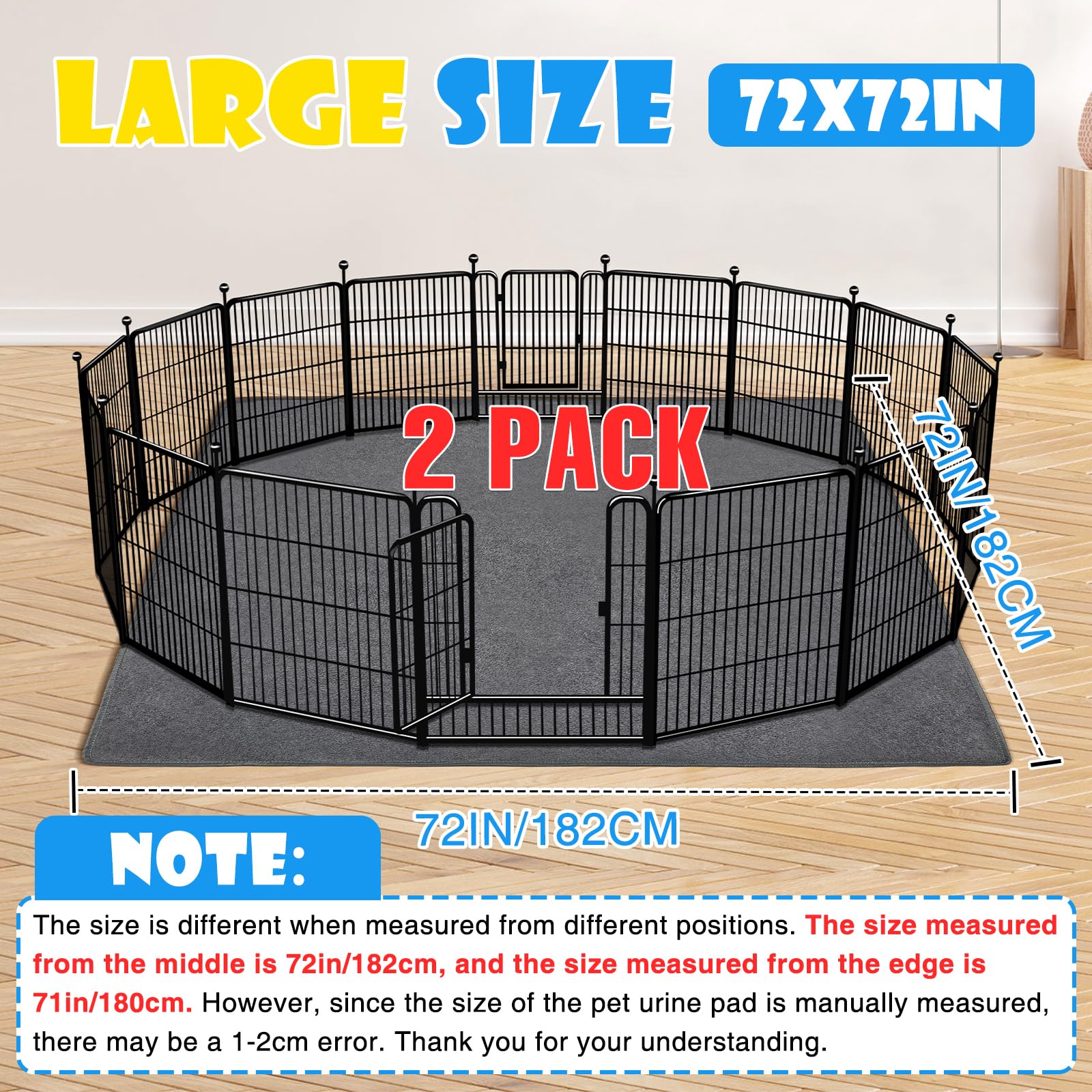 FURWEY extra-large pee pad with non-slip bottom stabilizes surfaces.