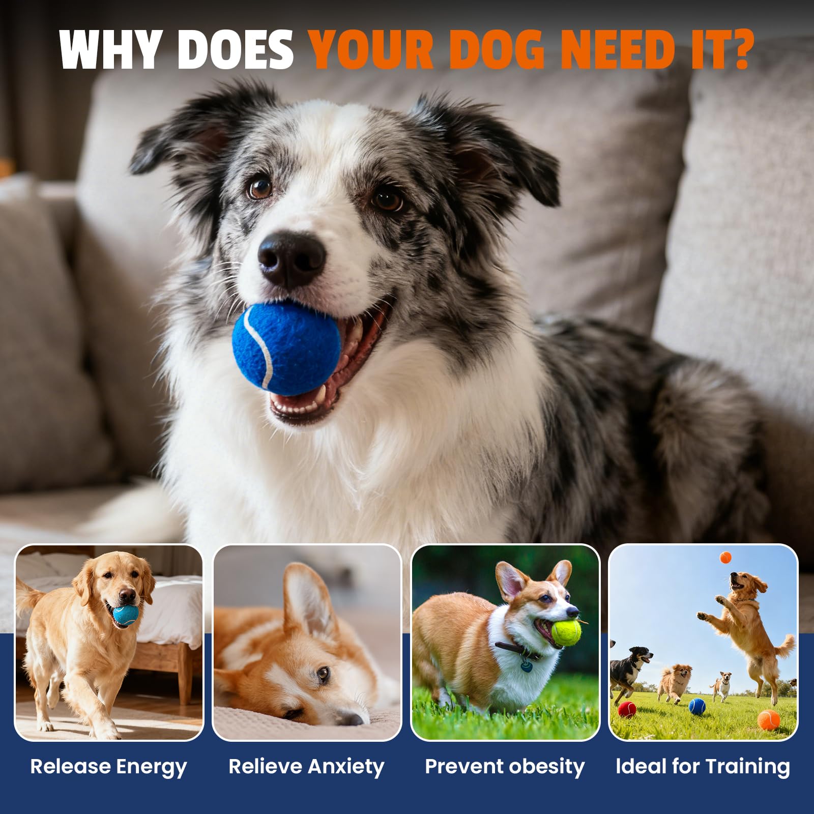 FURWEY non-squeaky ball designed for quieter play sessions