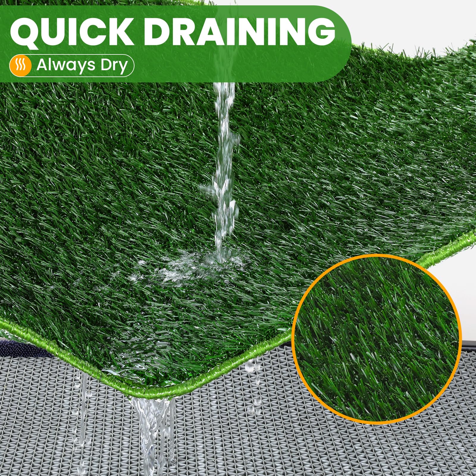 FURWEY odor-control turf helps minimize smells during use.