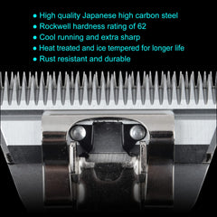 FURZONE detachable blade cut length about 0.02 inches for fine coat work.