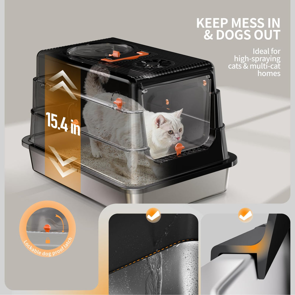 Activated carbon filter on Fusblom litter box for odor control.