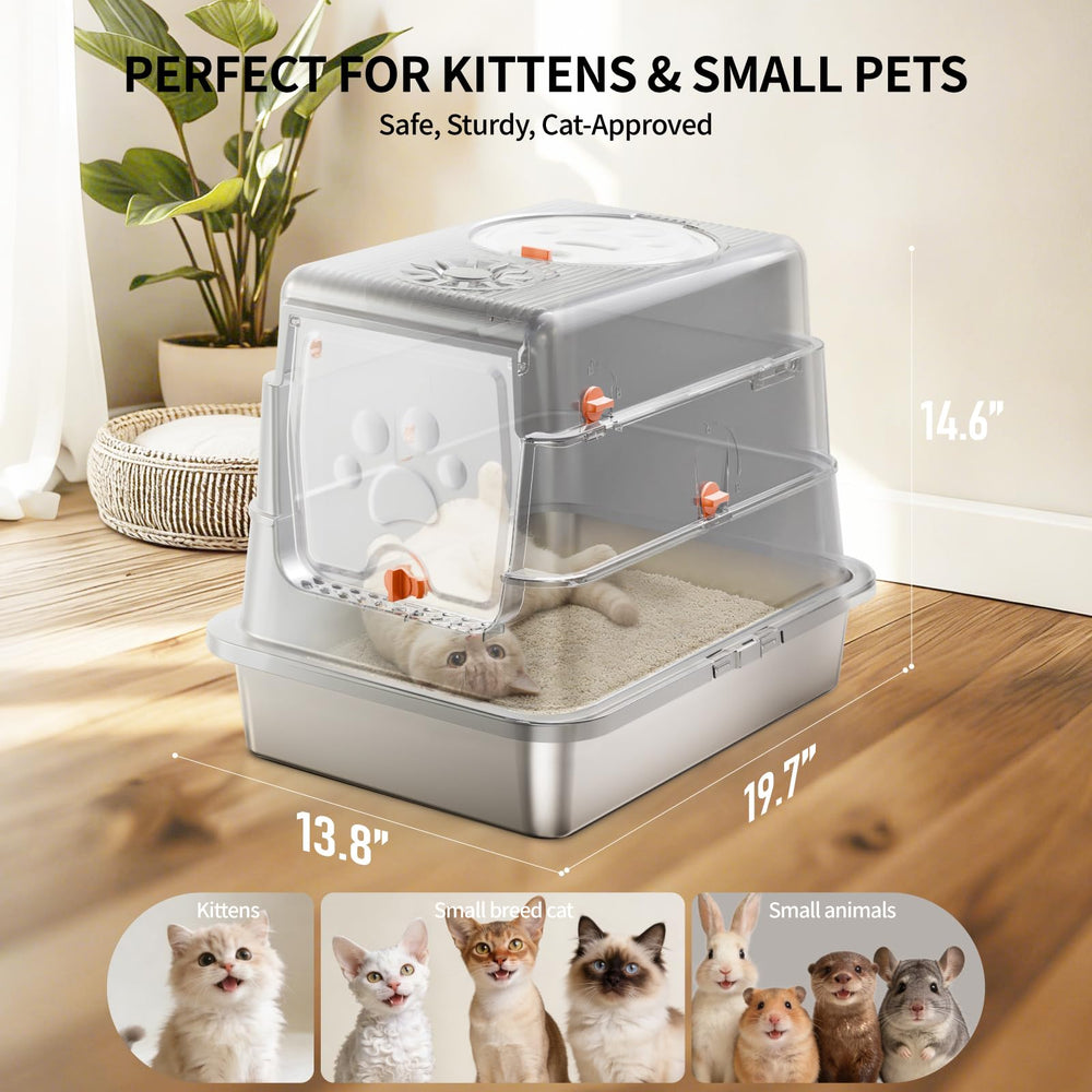 Fusblom flip-top litter box design enables quick maintenance after use