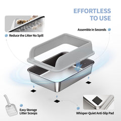 Fusblom high-sides litter box prevents spills while providing privacy for kittens and small cats.