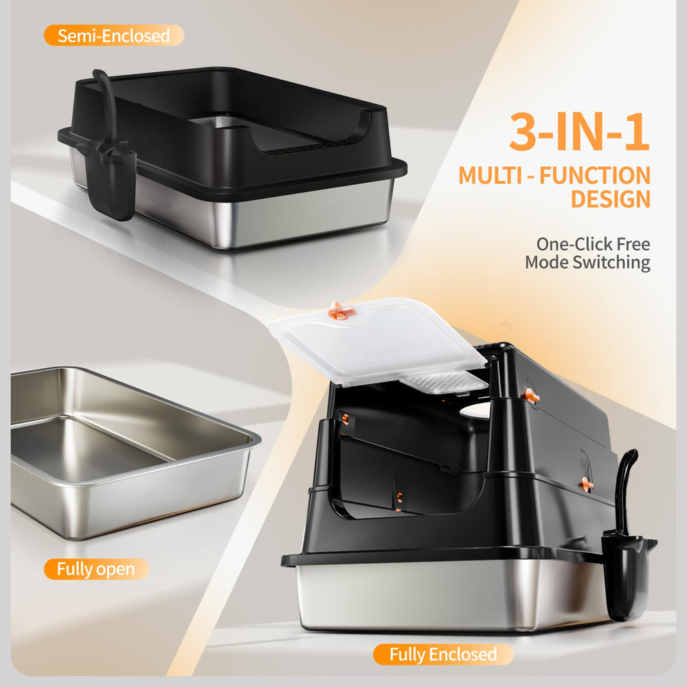 Built-in sturdy handle on Fusblom litter box for portability.